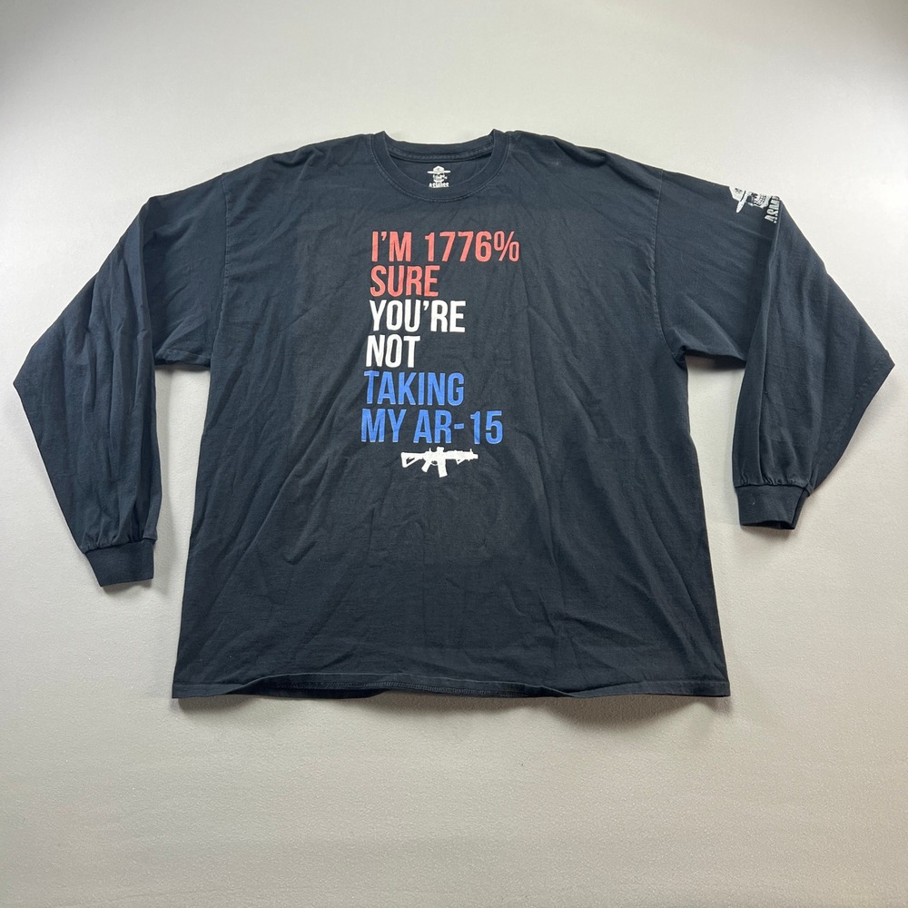 Asmdss Gear Shirt Men 2X Black I'm 1776% Sure You're Not Taking My Ar-15 Graphic